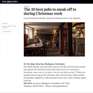 The King's Head Inn - A Characterful Cotswolds Pub For Christmas In The Cotswolds